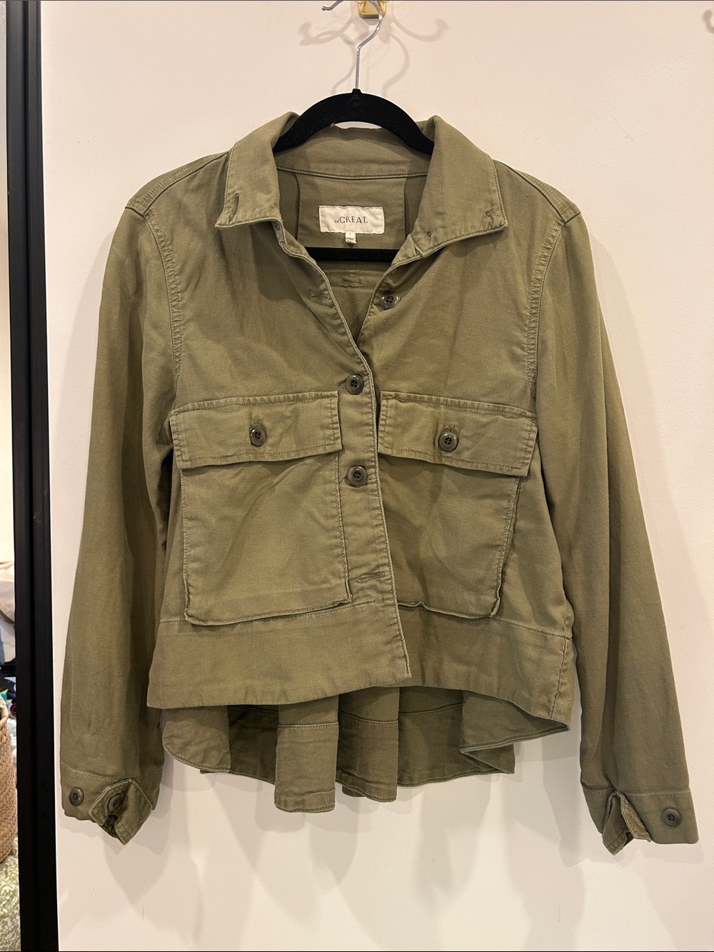 The Great. Cropped Army Swing Jacket Sz 1/S